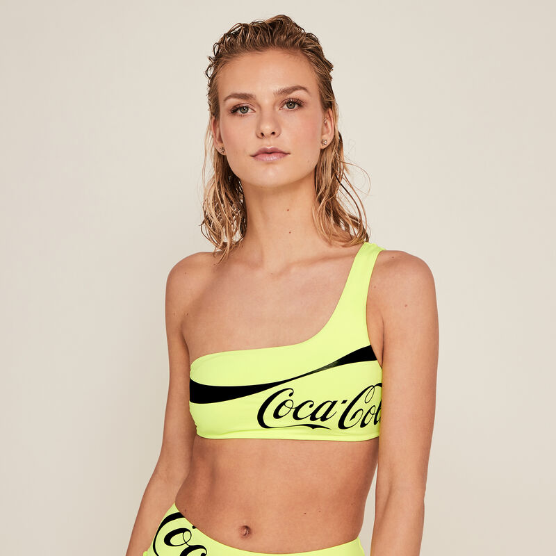 Parte de arriba de bikini sujetador coca-cola - amarillo fluorescente Parte de arriba de bikini sujetador coca-cola - amarillo fluorescente;
