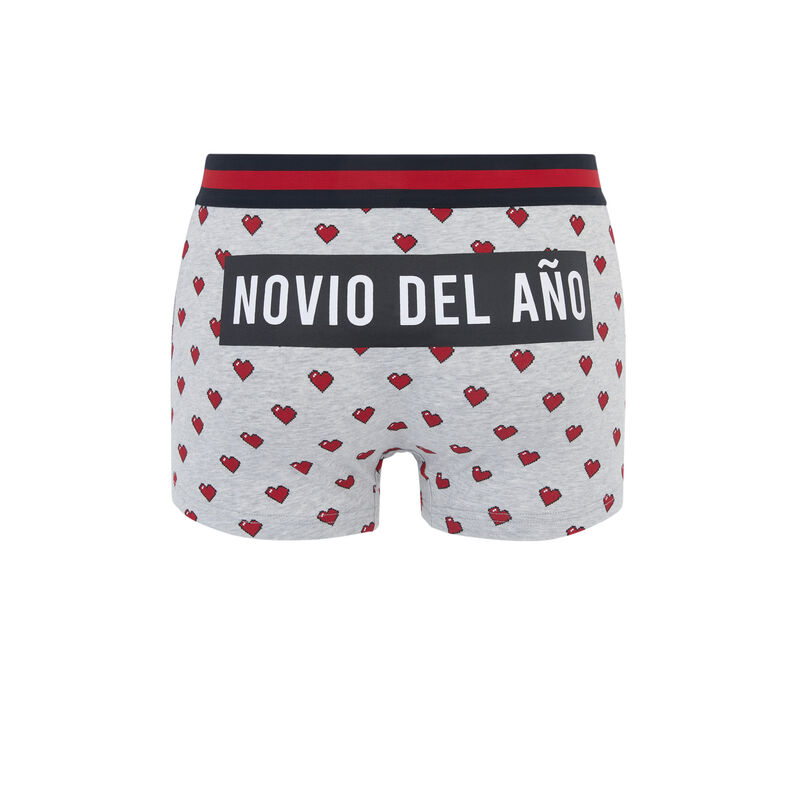 Bóxer de algodón con estampado de corazones espgrandegueuliz gris.