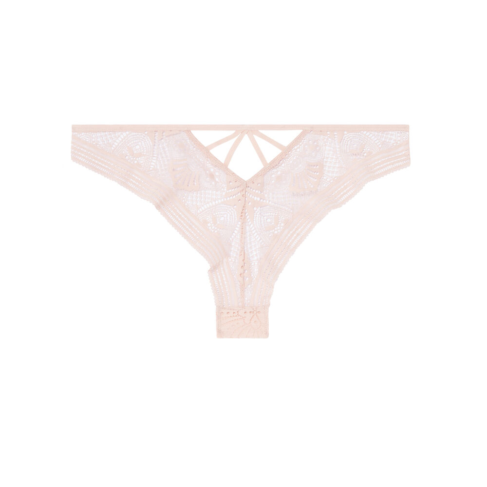 Braguita brasileña con detalles de lazos - rosa nude rosa.