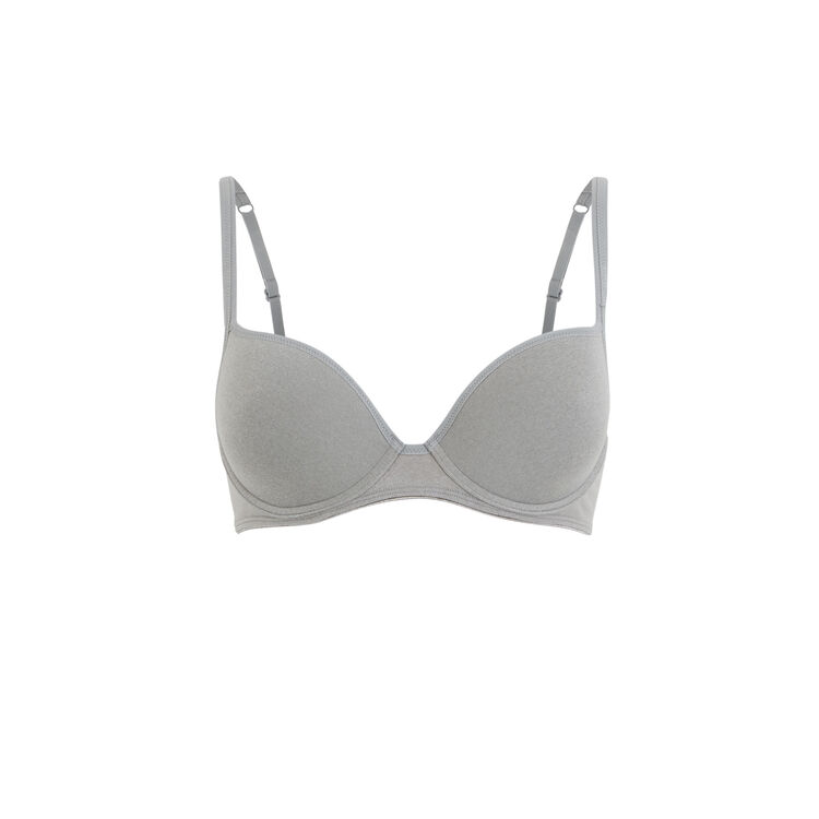 Sujetador gris con copa preformada gris.