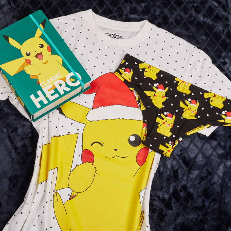 juego de pijama camiseta larga y braguita culotte Pikachu - blanco juego de pijama camiseta larga y braguita culotte Pikachu - blanco;