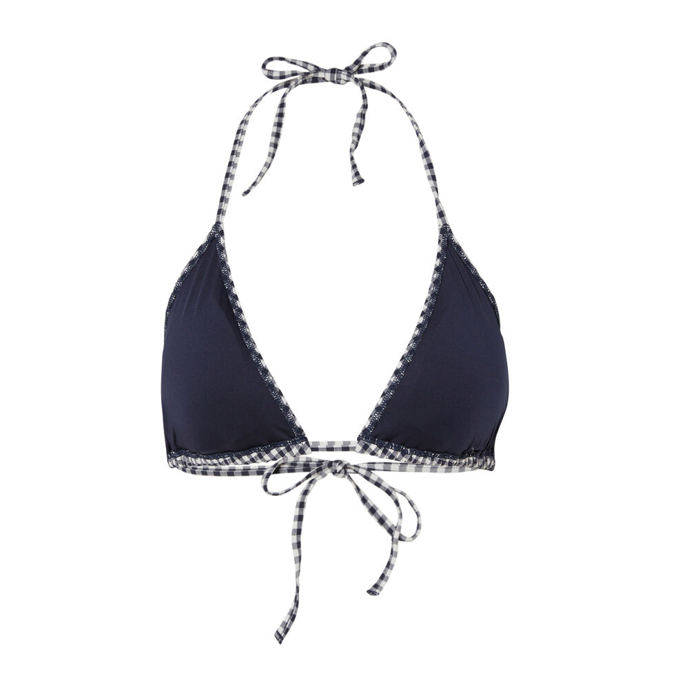 Parte de arriba del bikini con motivo de vichy - azul azul.