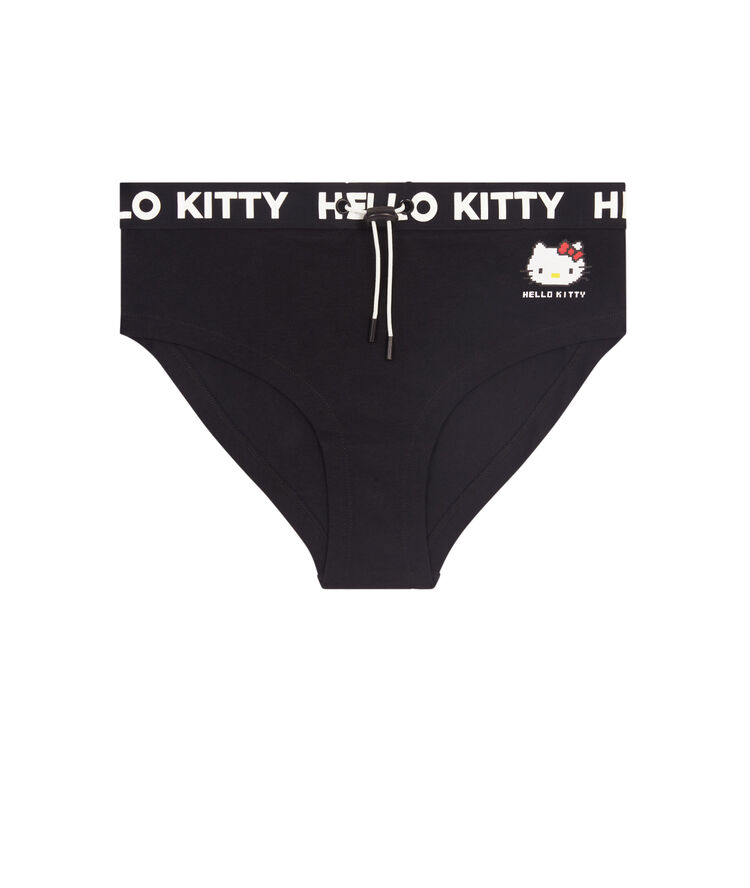 Braguita culotte talle alto con texto impreso hello kitty hellokittiz noir.