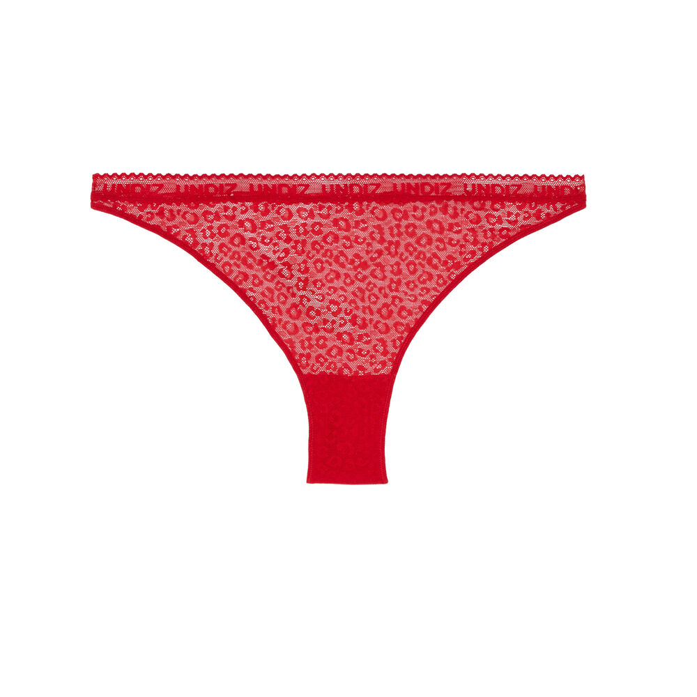 Braguita de encaje con motivos - roja rojo.