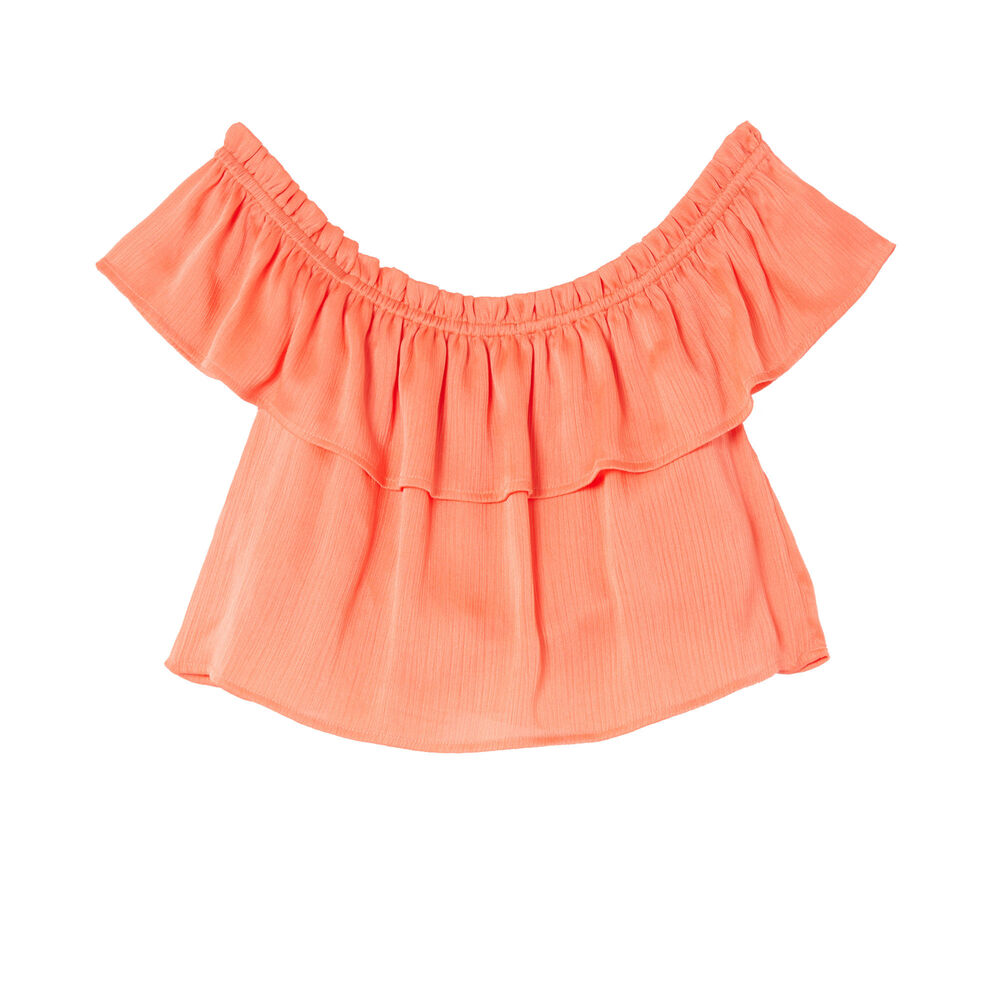 Top fluido con volante - rojo rojo.