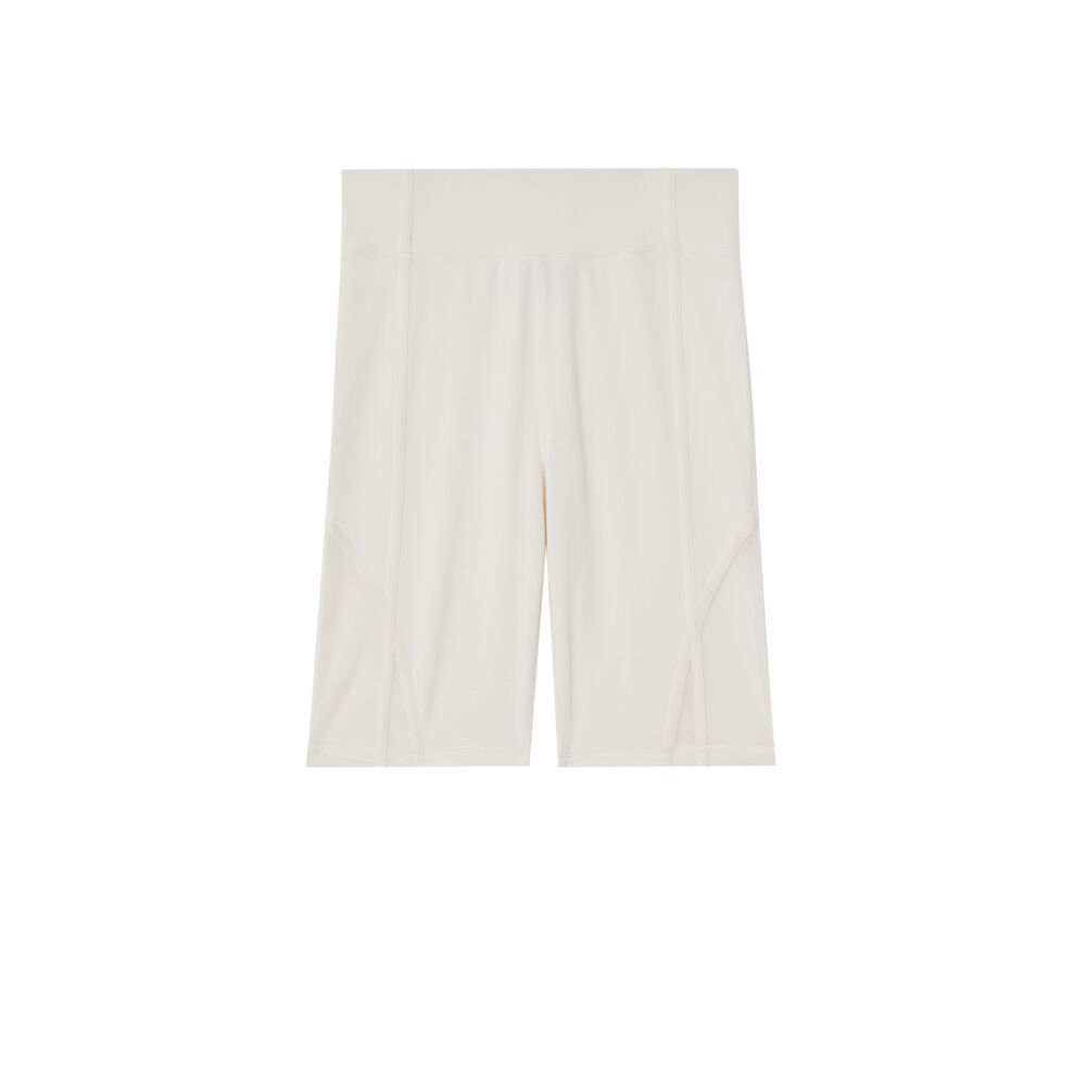 Pantalón ciclista deportivo liso - crudo crudo.