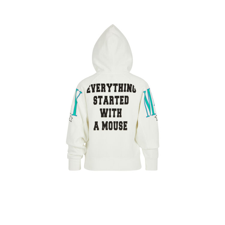Sudadera con capucha de felpa con estampado mickey mickeymousiz blanco roto.