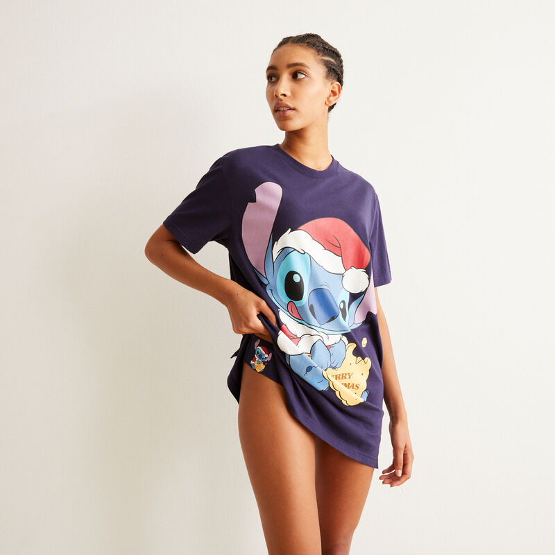 juego de pijama camiseta larga y braguita Stitch - azul juego de pijama camiseta larga y braguita Stitch - azul ;
