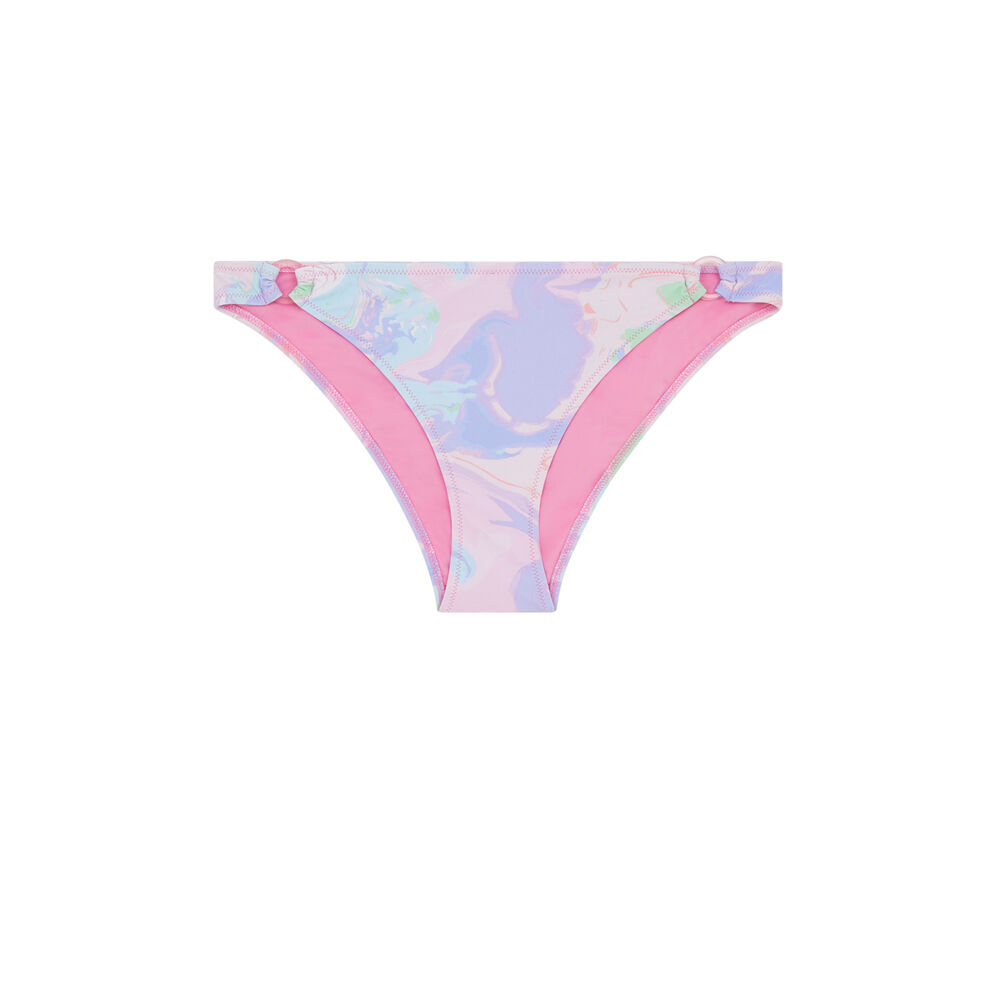 Parte de abajo de bikini braguita con estampado mármol - violeta morado.