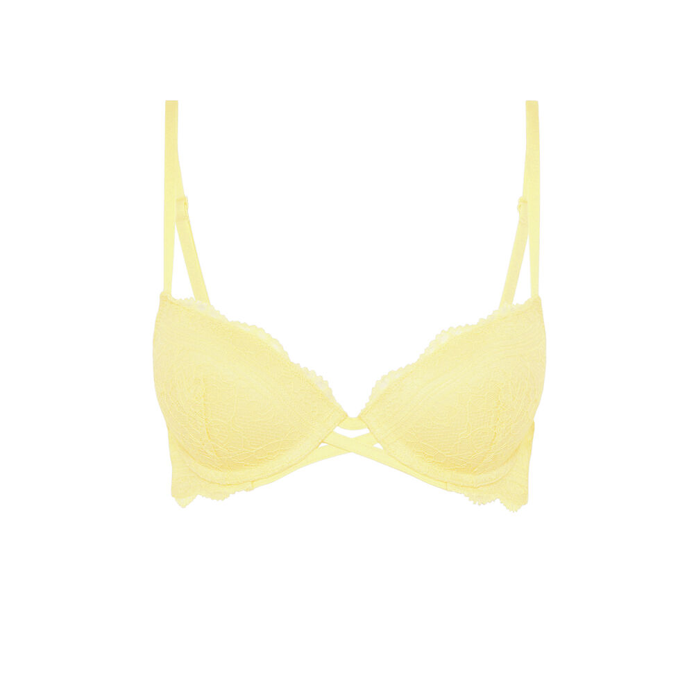 Sujetador push-up de encaje - amarillo amarillo.