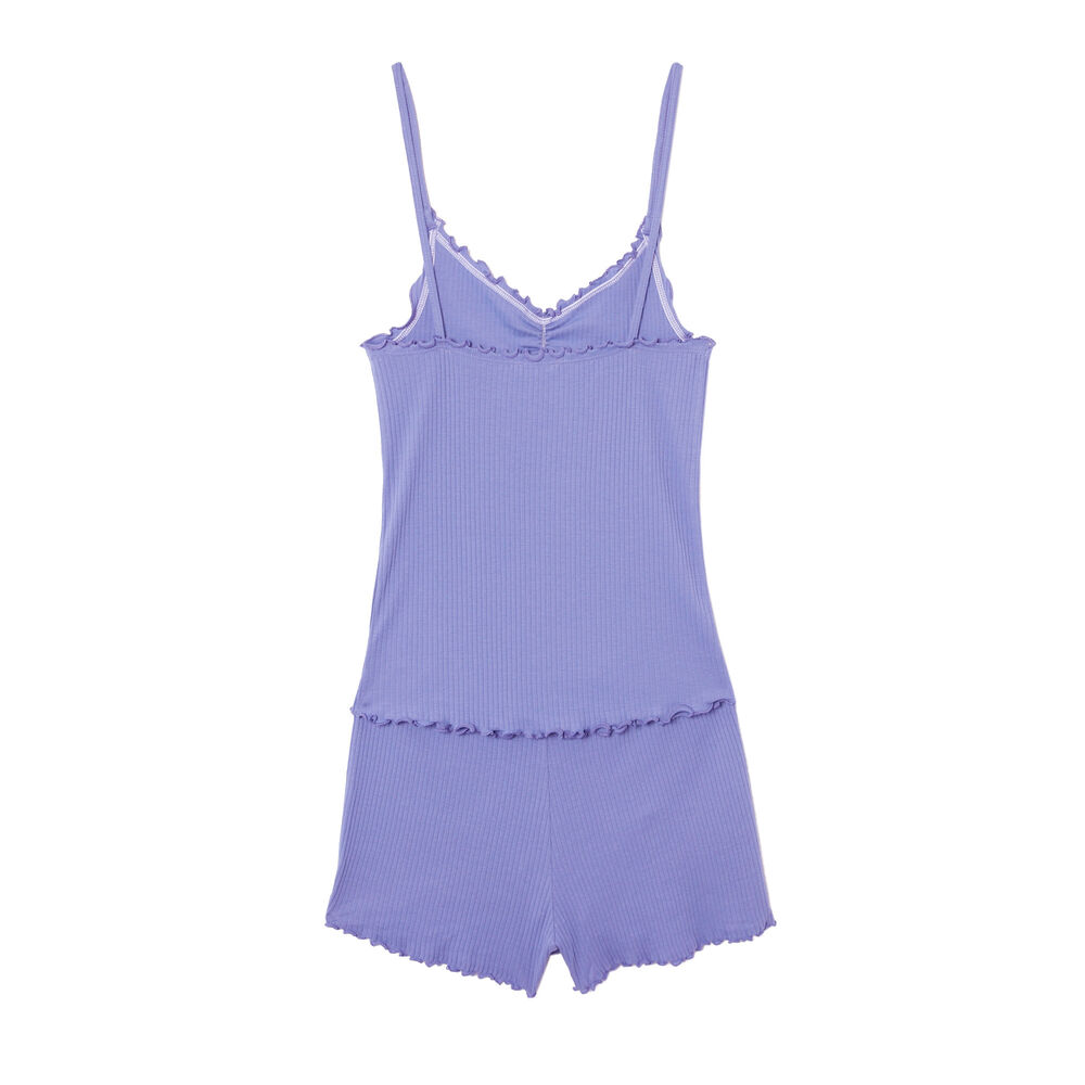 Juego de pijama de punto liso - azul azul.