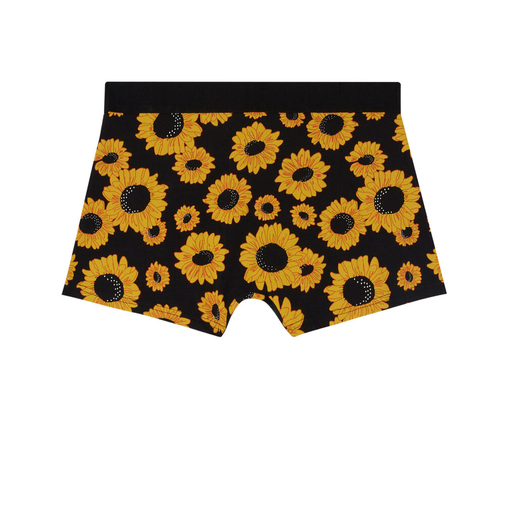 Bóxer con estampado de girasoles - negro negro.