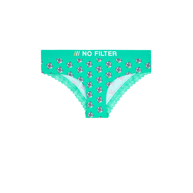 Culotte con microestampado polyminiz verde esmeralda.