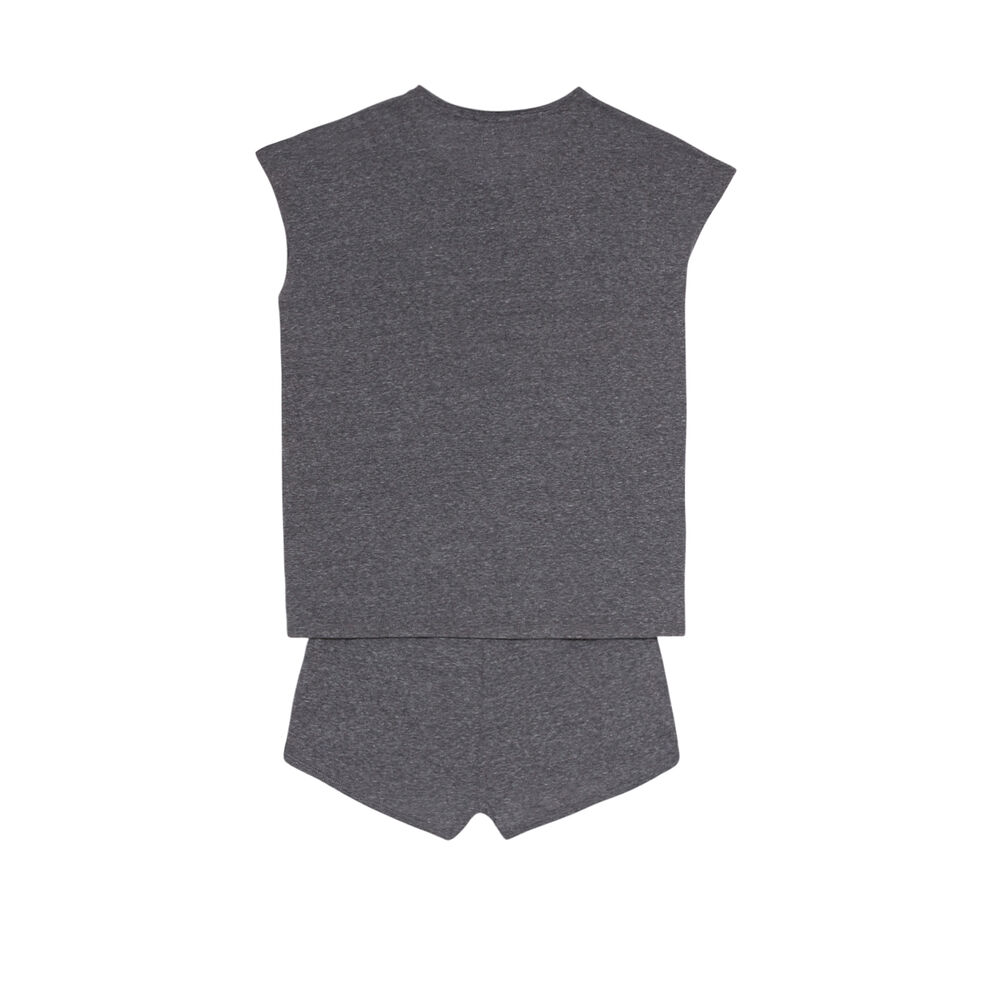 Juego de pijama liso - gris gris.