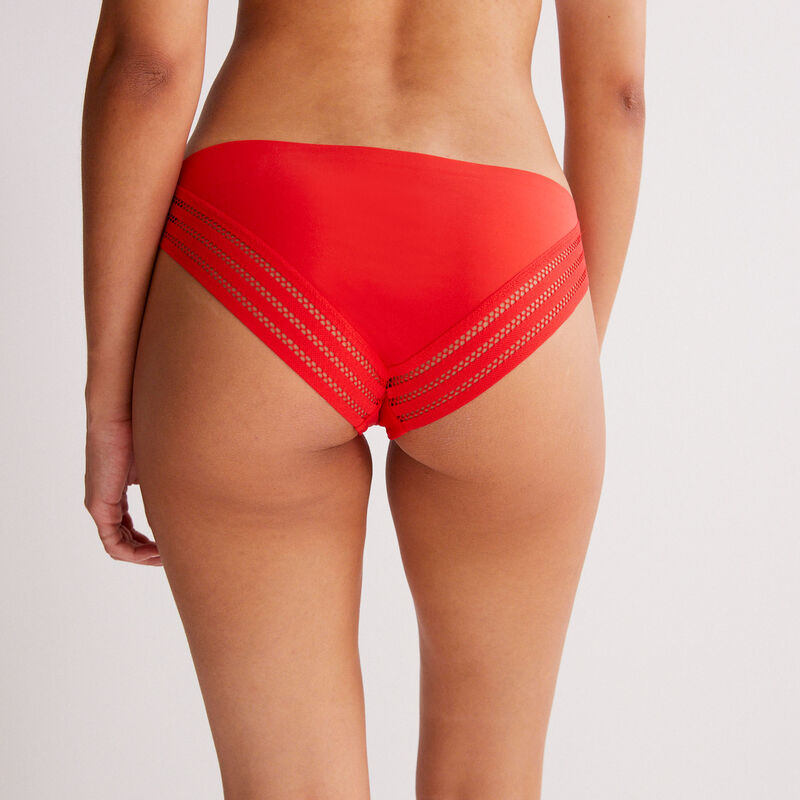 Braguita de microfibra y encaje calado - roja Braguita de microfibra y encaje calado - roja;