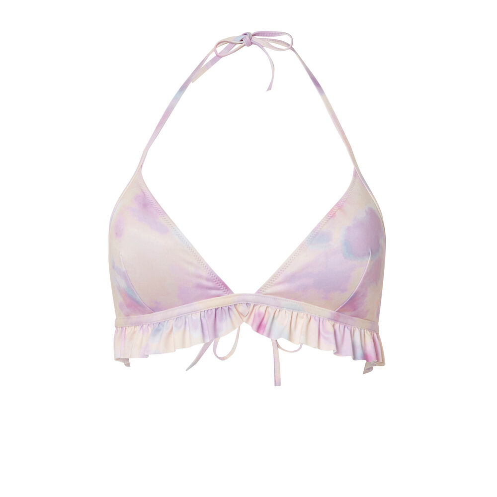 Parte de arriba de bikini de triángulo tie and dye pastel x romy - multicolor multicolor.