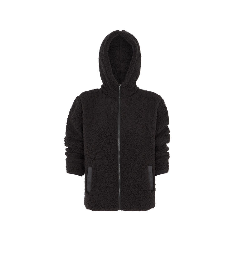 Chaqueta polar con cremallera sherpoliz negro.