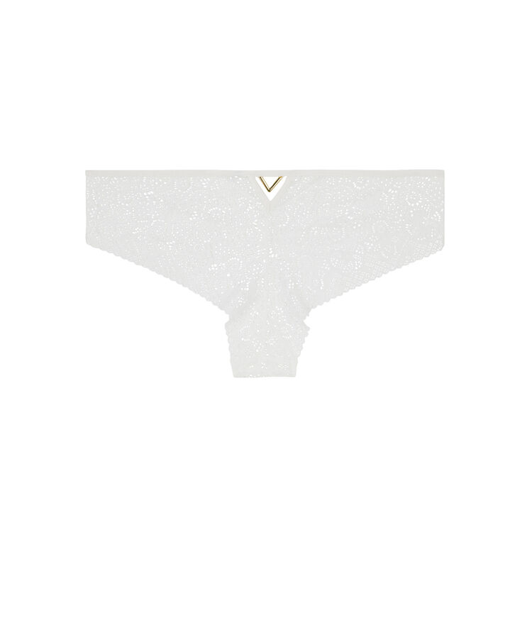 Braguita culotte de encaje con detalle de bisutería ethnobiz blanco.
