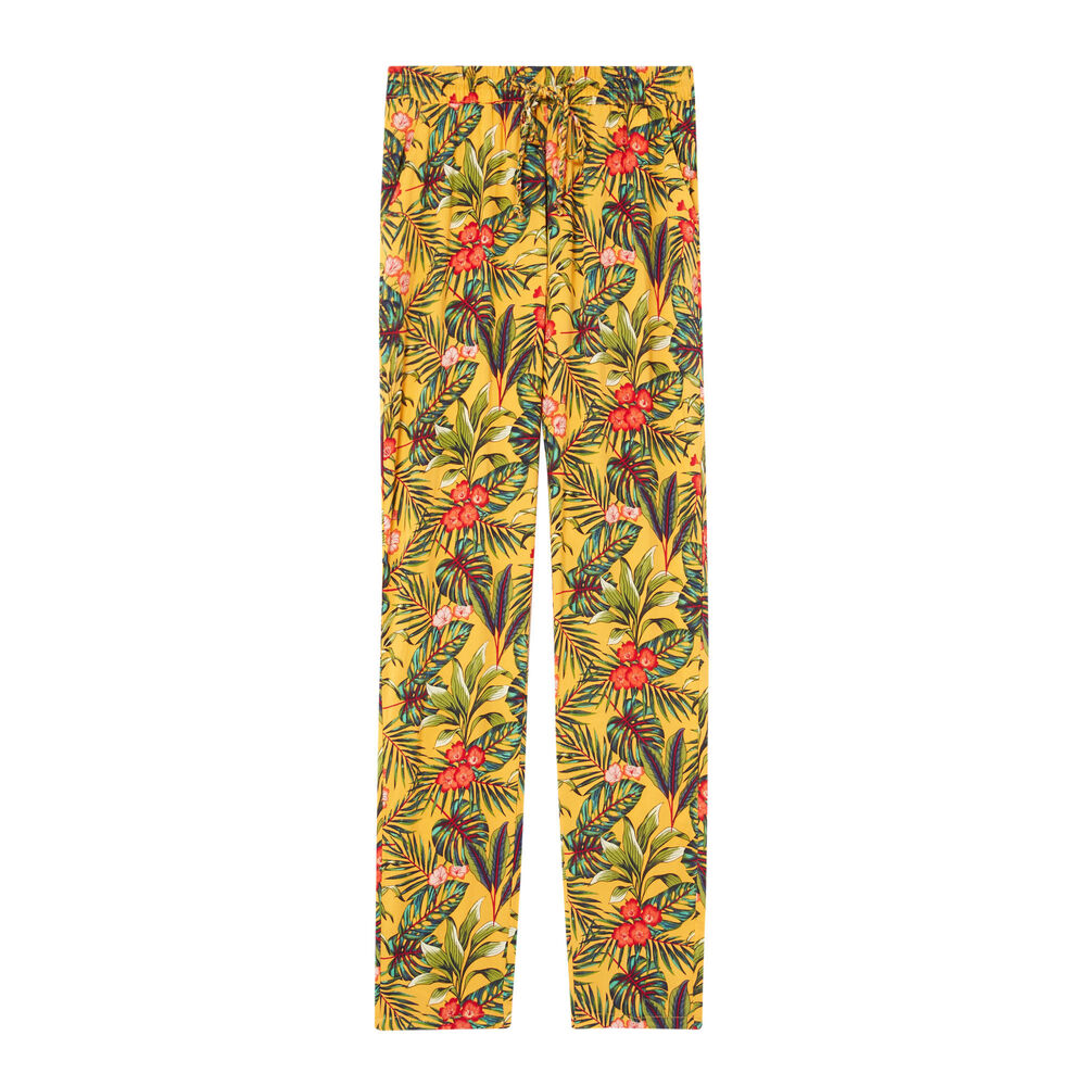 Pantalón con motivos tropicales - negro negro.