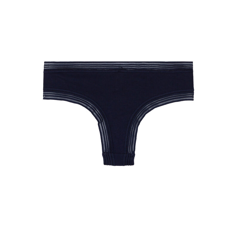 Braguita culotte con ribete de encaje - azul Braguita culotte con ribete de encaje - azul ;