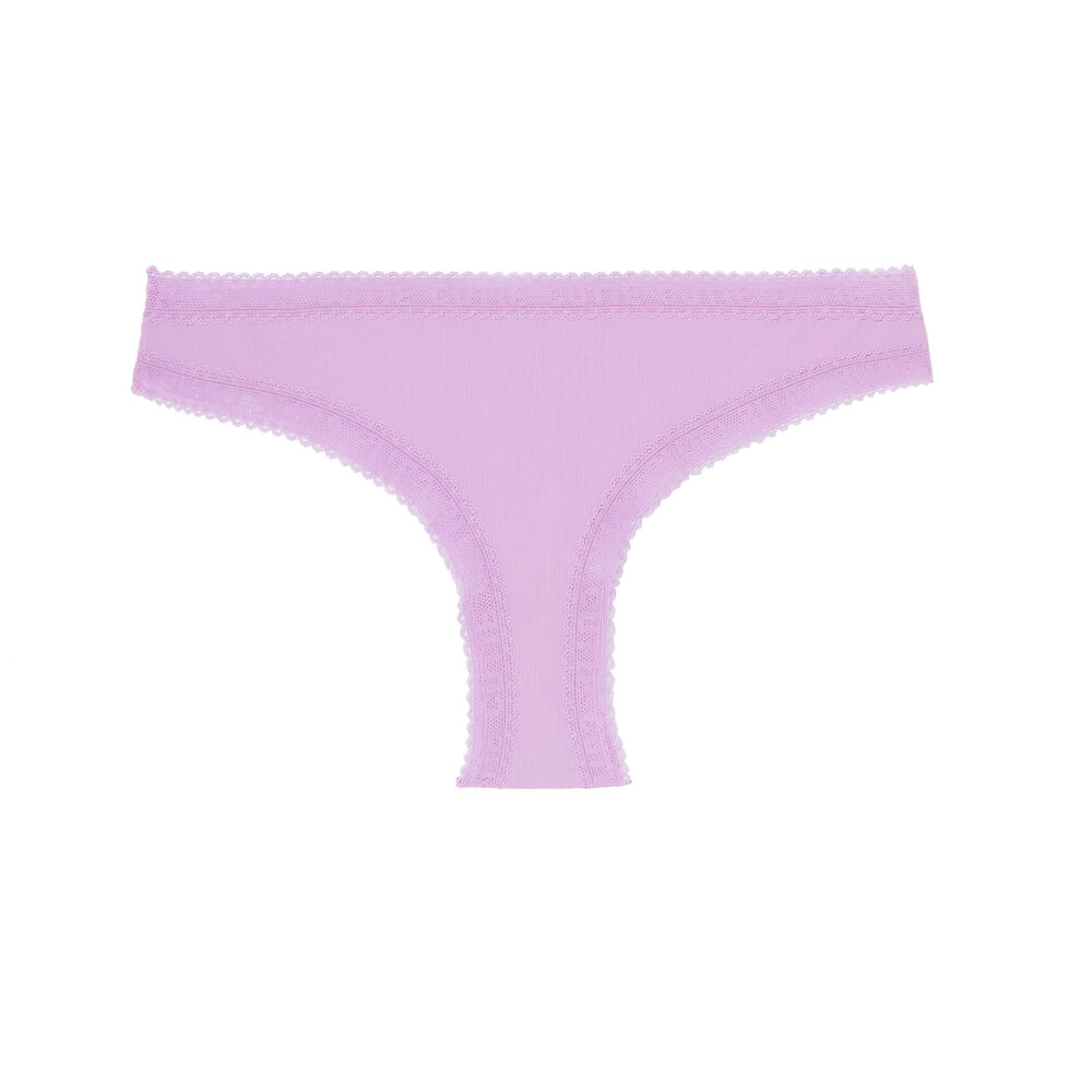 Braguita de microfibra con detalle de encaje - morado violeta.