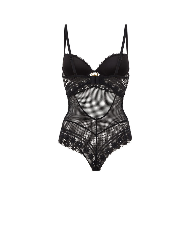 Body de aumento con detalle de joya - negro negro.
