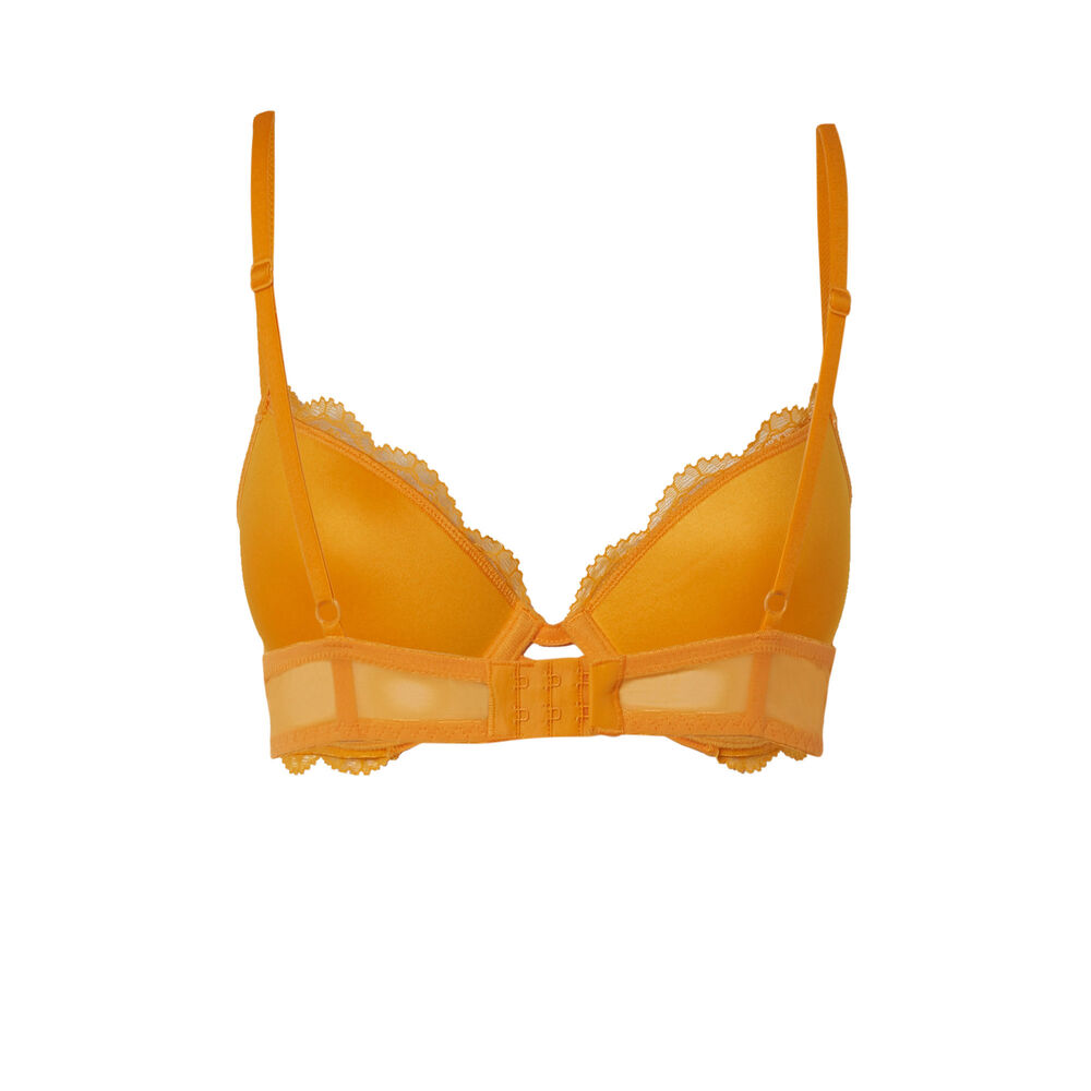Sujetador push-up de encaje - mango naranja.