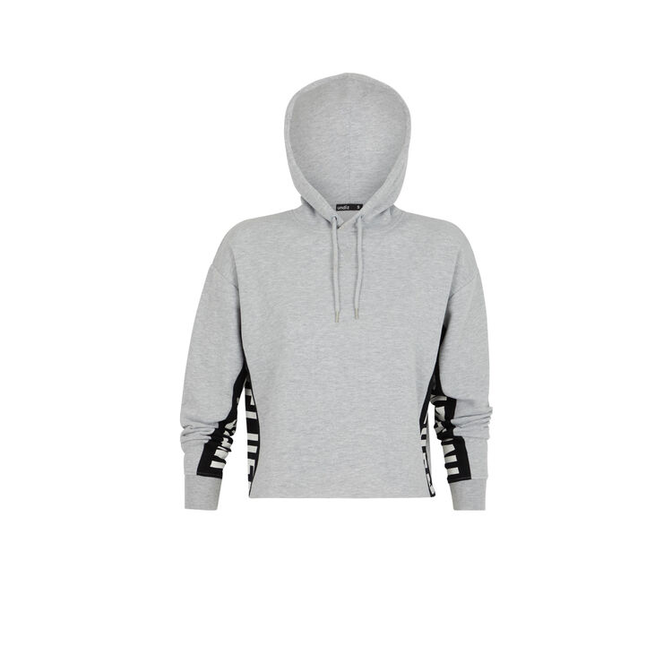 Sudadera con capucha y bandas laterales hellovibiz gris.