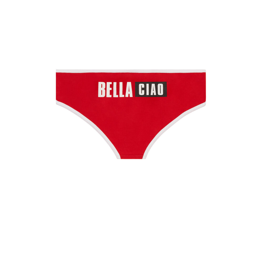 Braguita culotte de algodón de la casa de papel - roja rojo.