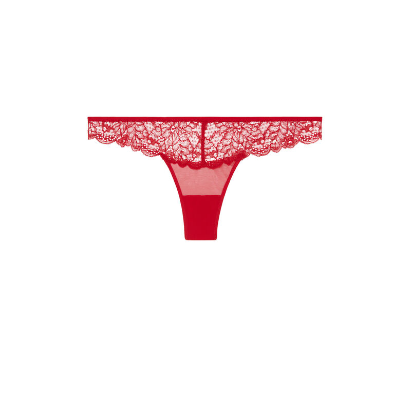Braguita brasileña de encaje solairaliz rojo.