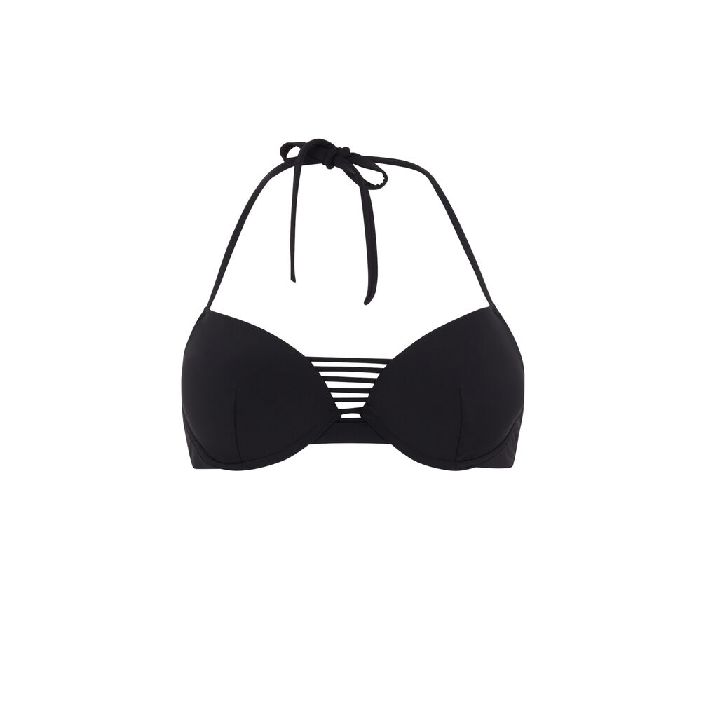 Parte de arriba de bikini push-up - negro negro.