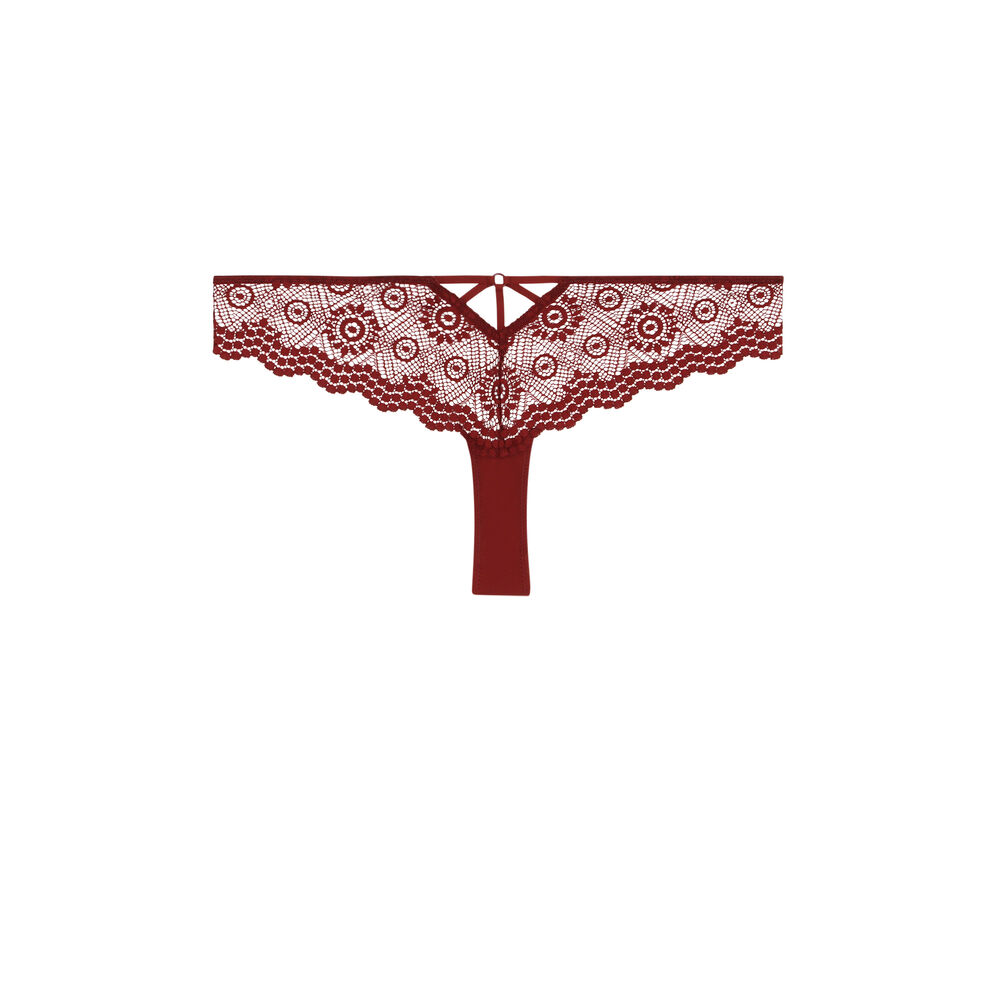Braguita brasileña de encaje - roja rojo.