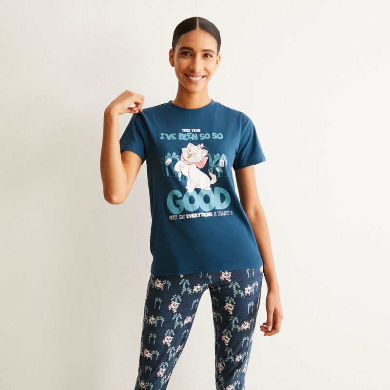 juego de pijama de manga corta Aristogatos - azul juego de pijama de manga corta Aristogatos - azul;