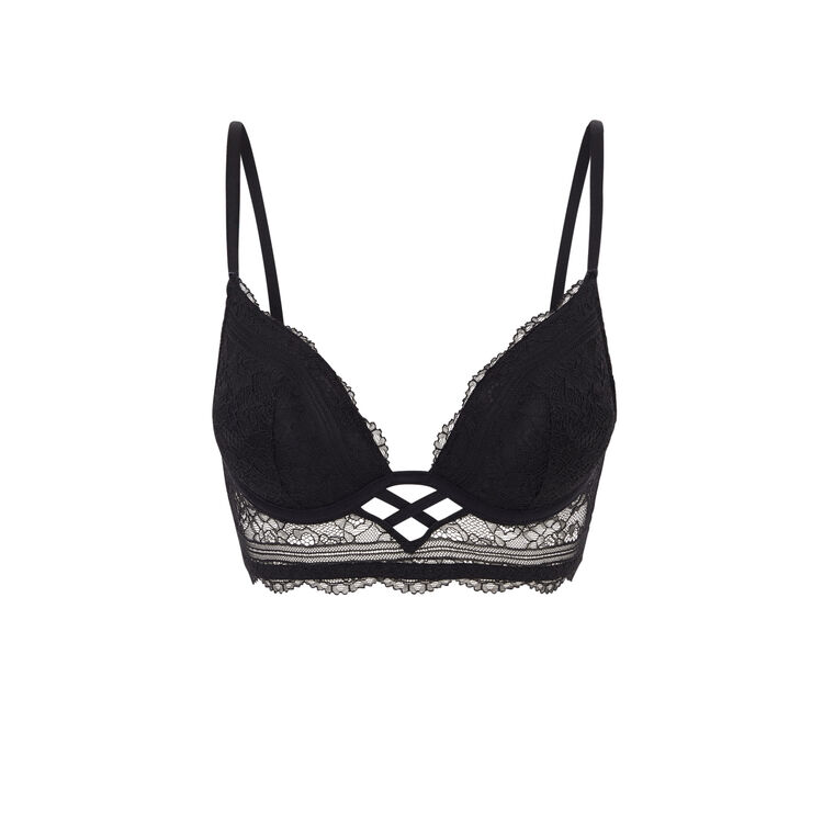 Sujetador en v push-up con encaje everydayiz negro.