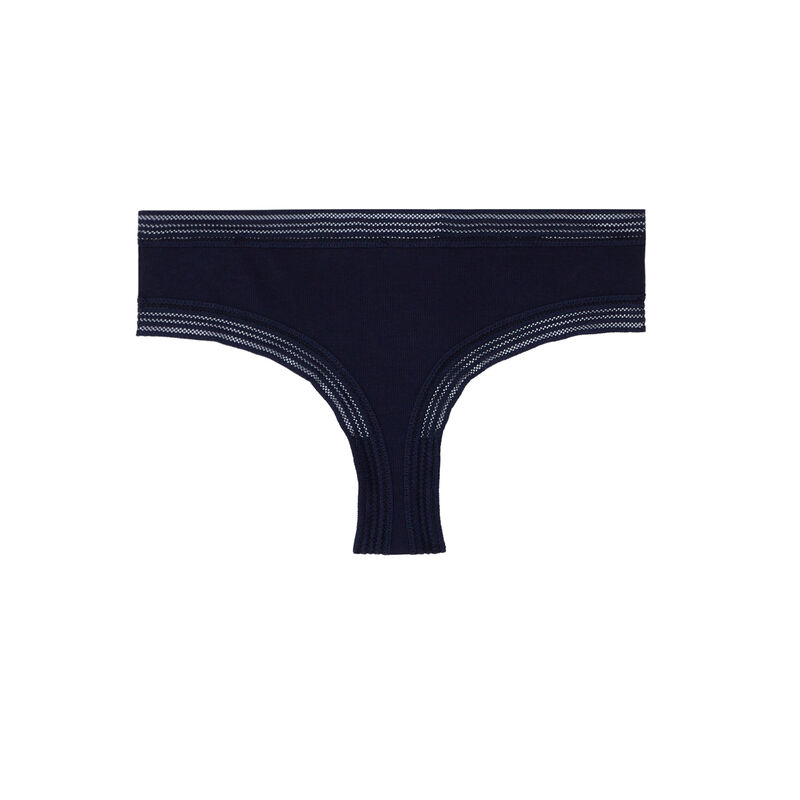 Braguita culotte con ribete de encaje - azul Braguita culotte con ribete de encaje - azul ;