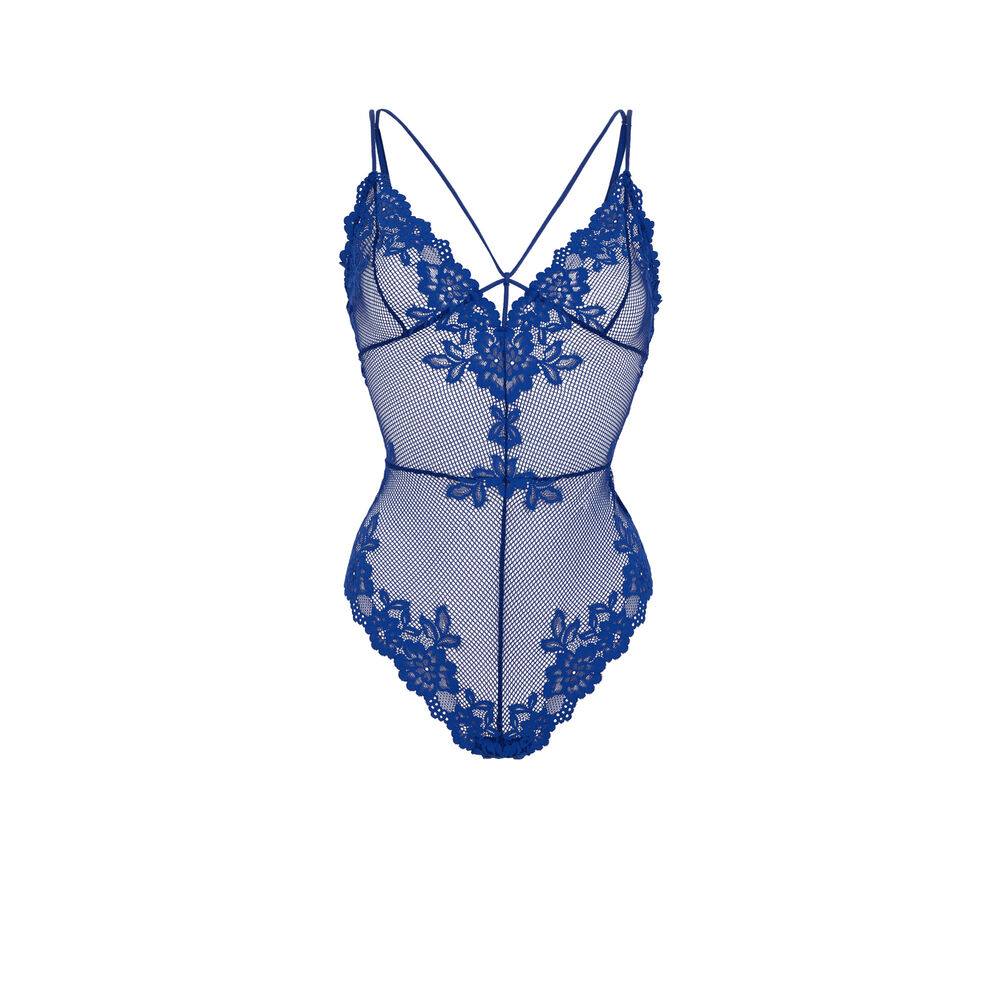 Body de rejilla - azul real azul.