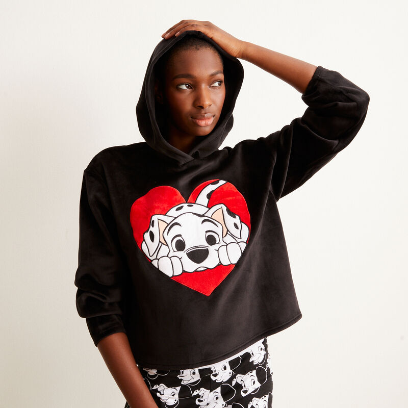 Sudadera de polar de 101 Dálmatas - negra Sudadera de polar de 101 Dálmatas - negra;