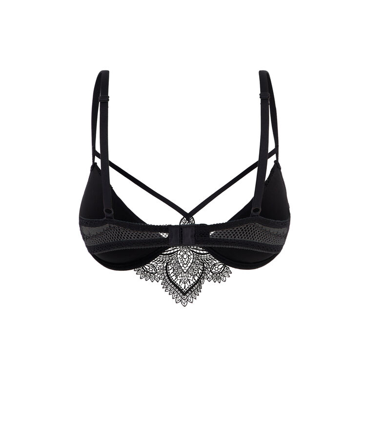 Sujetador push-up de micro con efecto tatuaje tattoogirliz negro.