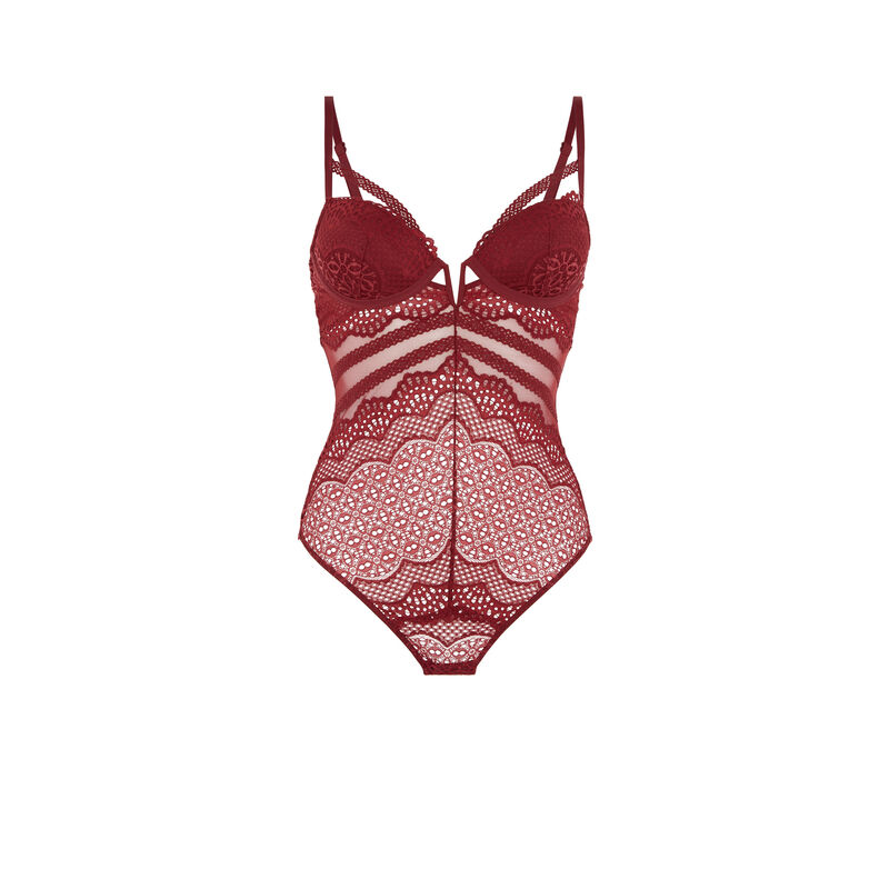 body de encaje con cintas - rojo body de encaje con cintas - rojo;