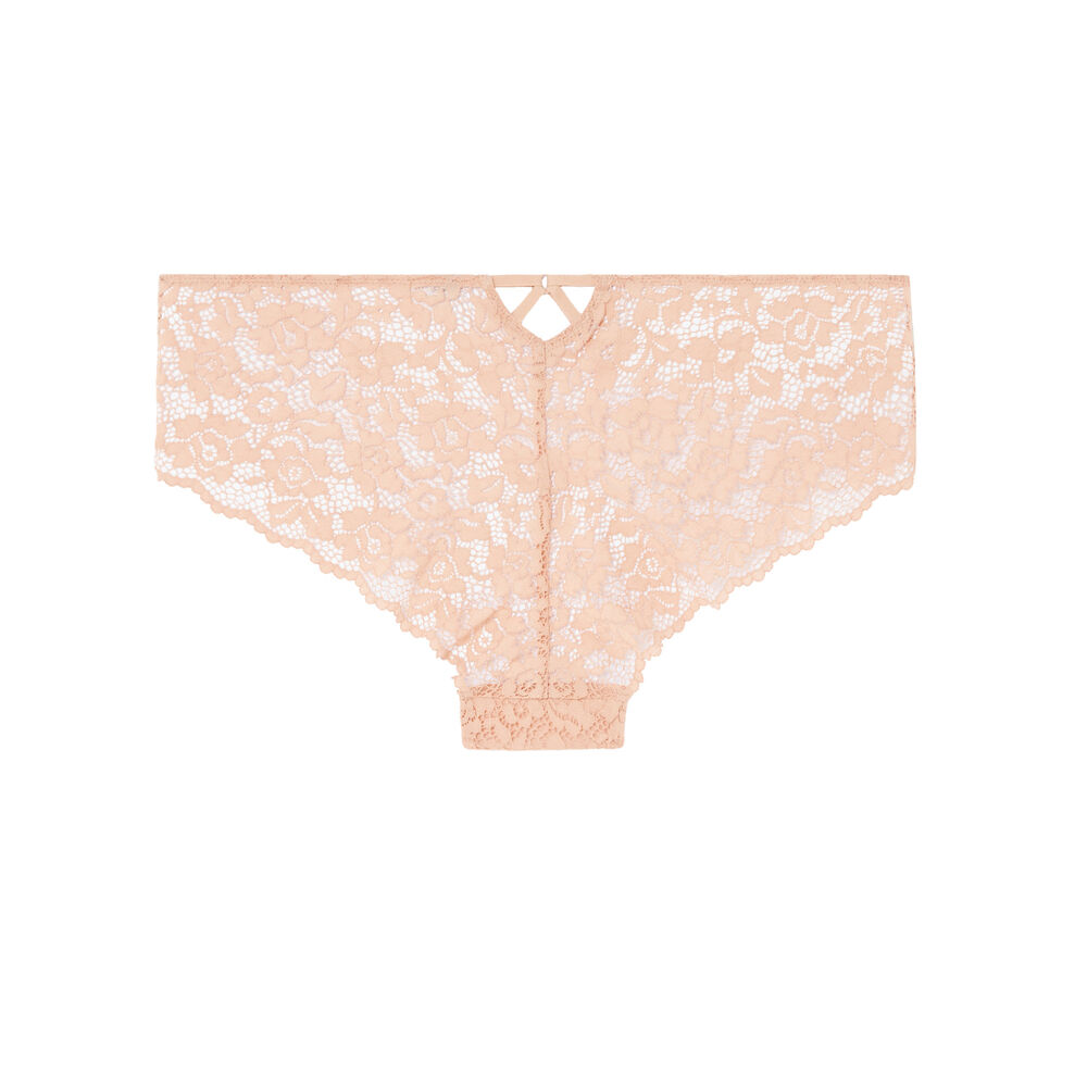 Braguita culotte de encaje de flores - beige nude beige.