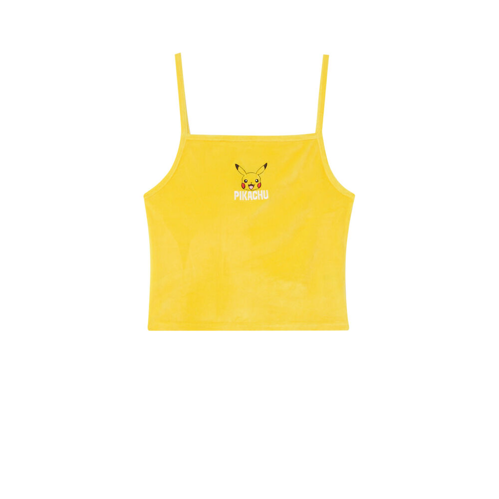 Crop top con tirantes finos pikachu - amarillo amarillo.