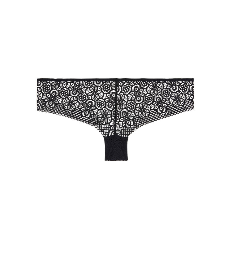 Braguita culotte de encaje con detalle de bisutería ethnobiz negro.