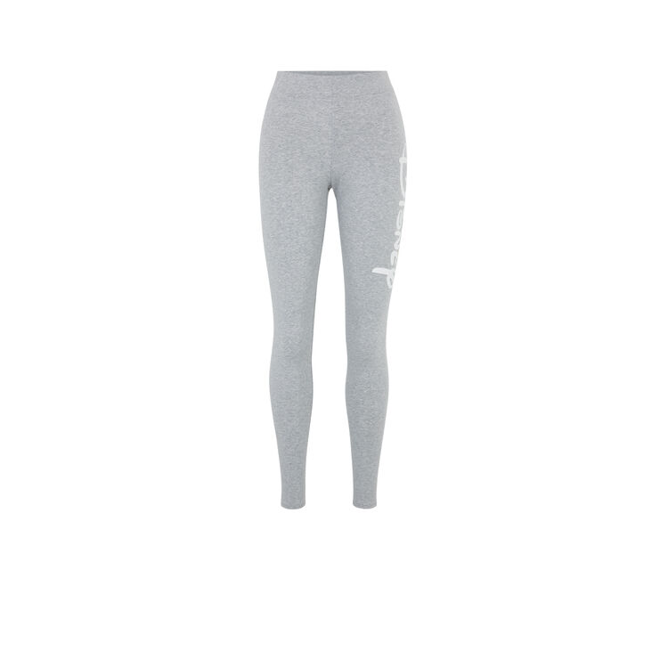 Leggings de punto con estampado de tambor panpaniz gris.