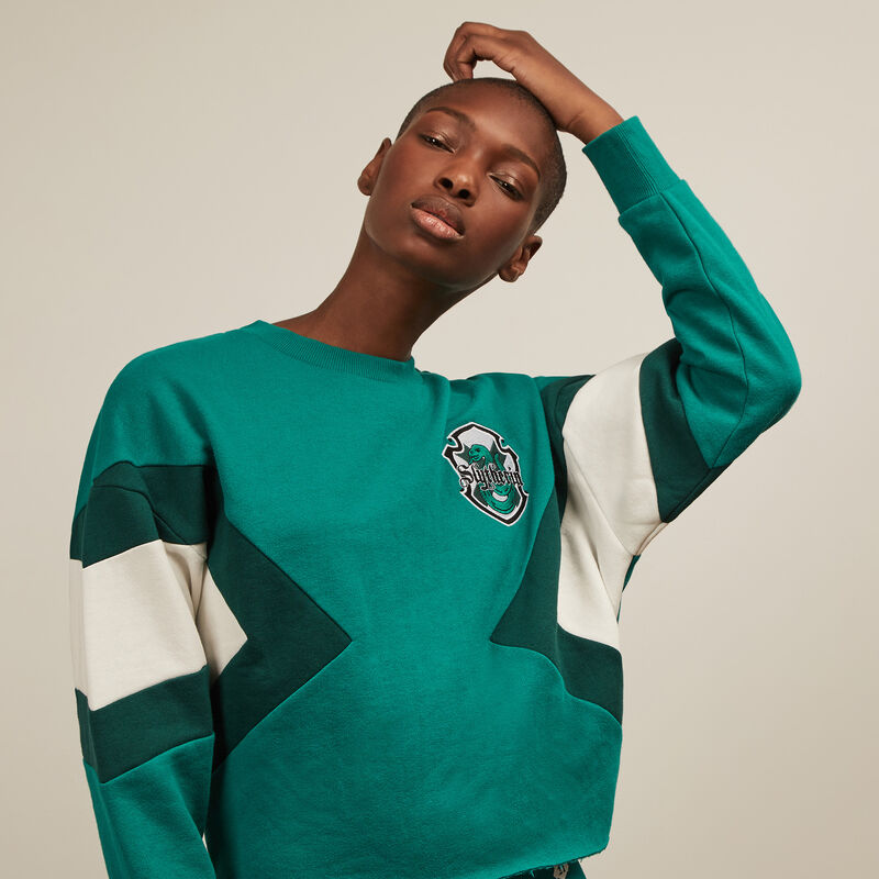 sudadera con emblema de Slytherin - verde sudadera con emblema de Slytherin - verde;