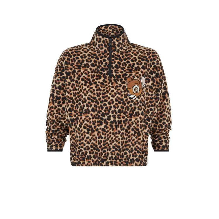 Sudadera polar con cremallera y estampado de leopardo Toobambiz Sudadera polar con cremallera y estampado de leopardo Toobambiz;