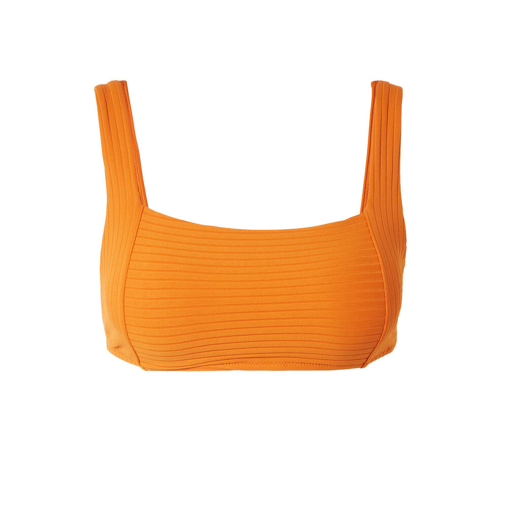 Parte de arriba de bikini sujetador con estampado hawaiano - naranja orange.