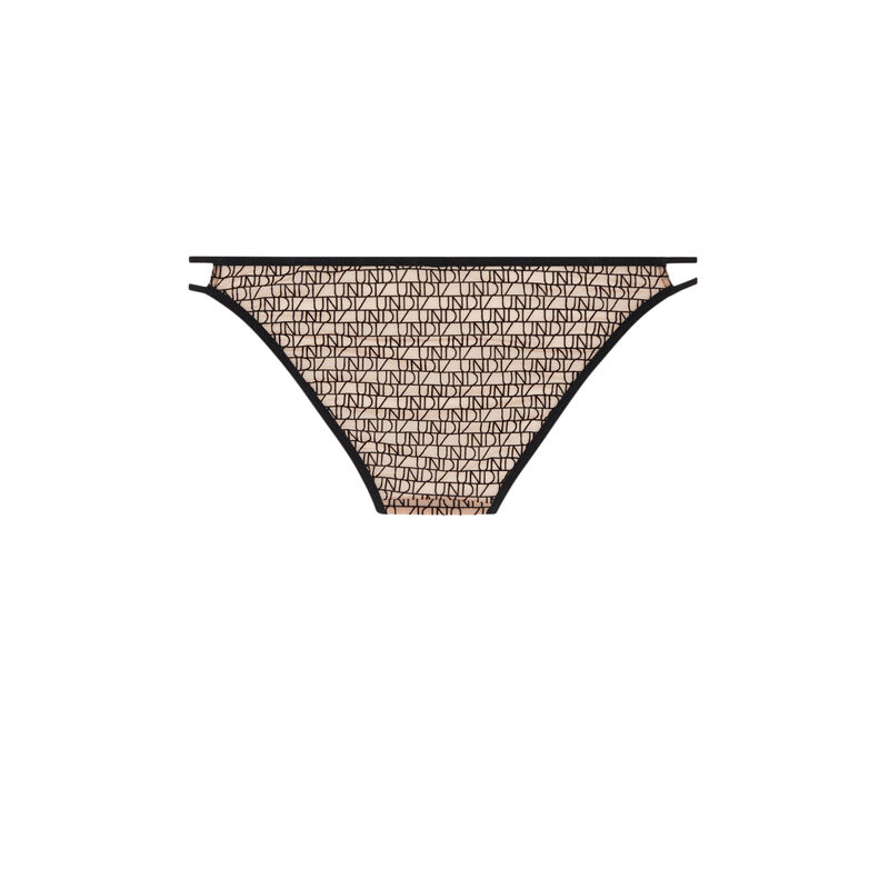 Braguita culotte de tul floqué eliziz beige.