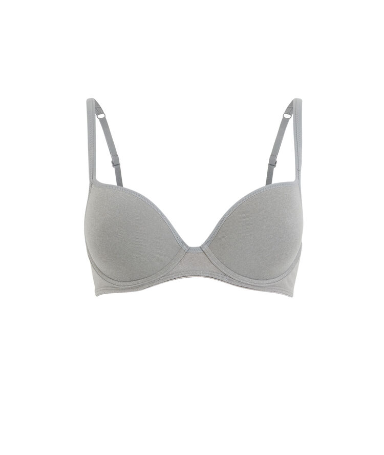 Sujetador gris con copa preformada gris.