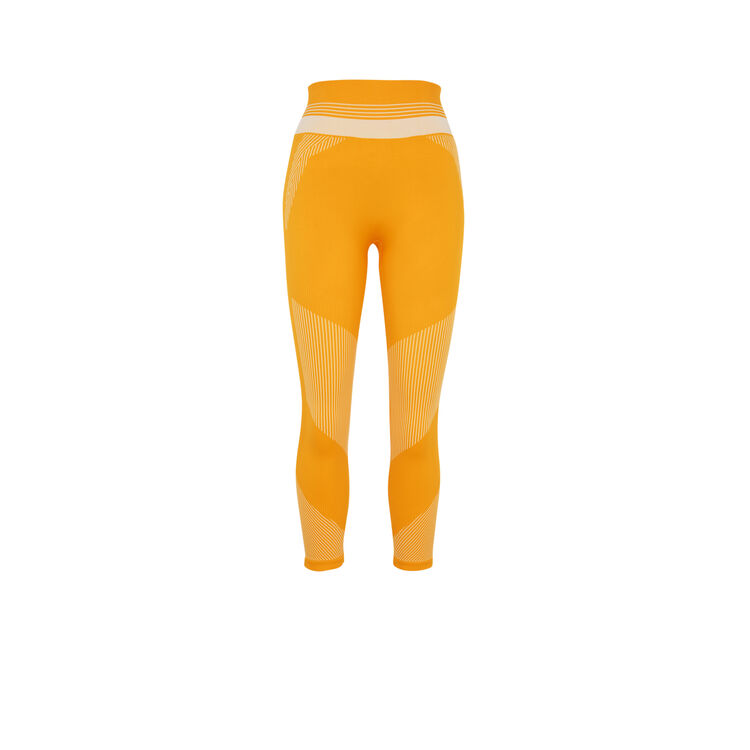 Leggings cortos deportivos sin costuras seamblockiz azafrán.