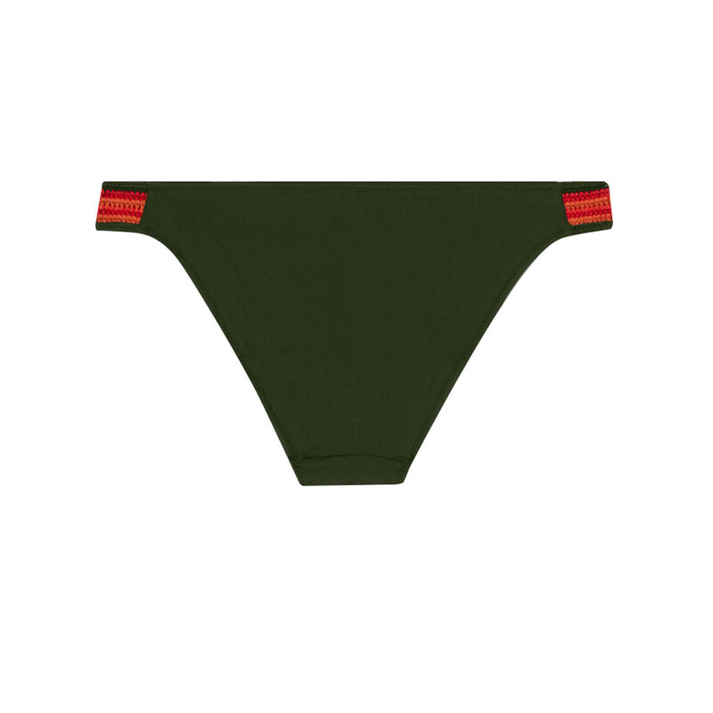 Parte de abajo de bikini braguita con detalles a rayas - caqui Parte de abajo de bikini braguita con detalles a rayas - caqui;
